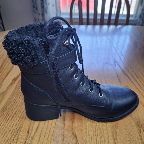 MARI A. JORDIN COMBAT BOOTS BLACK WOMEN'S SIZE 8.5 - Picture 6 of 9